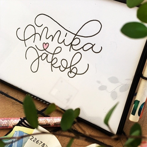 Handlettering Namensschriftzug Annika & Jakob
