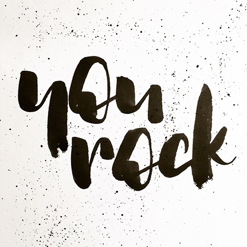 Plakatives Lettering "You rock"