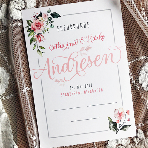 Eheurkunde Catharina & Hauke