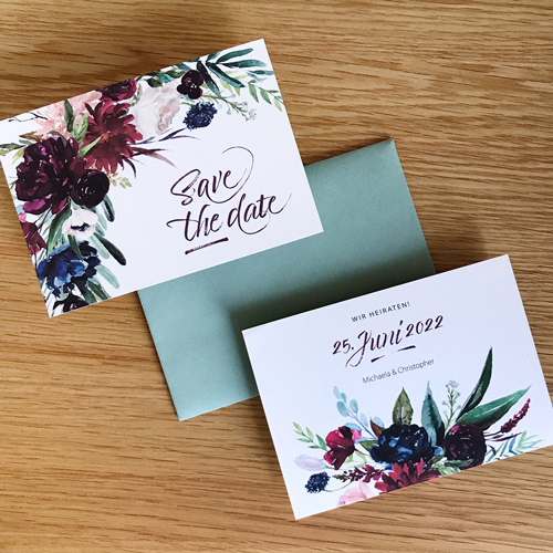 Save-the-date-Karte Michaela & Christopher